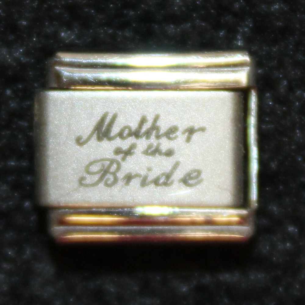 Piercing Pagoda Stainless Steel Italian Modular Charm "Mother of the Bride"